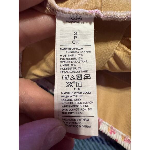 Old Navy Smocked Bandeau Longline Bikini Swim Top Size Small Bottoms Size Large - Picture 9 of 14